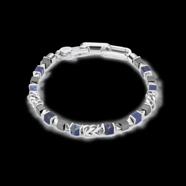 Unisex Bracelet Cubes & Chain Blue | COEUR DE LION Hot