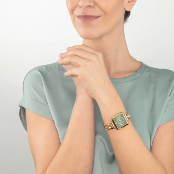 Watch Iconic Cube Statement Glamorous Green Gold | COEUR DE LION Discount