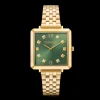 Watch Iconic Square Glamorous Green Stainless Steel Gold | COEUR DE LION Online