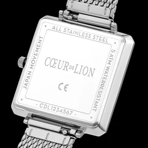 Watch Iconic Square Graphite Sunray Milanese Stainless Steel | COEUR DE LION Outlet