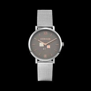 Watch Round Cool Grey Milanese Stainless Steel | COEUR DE LION Fashion