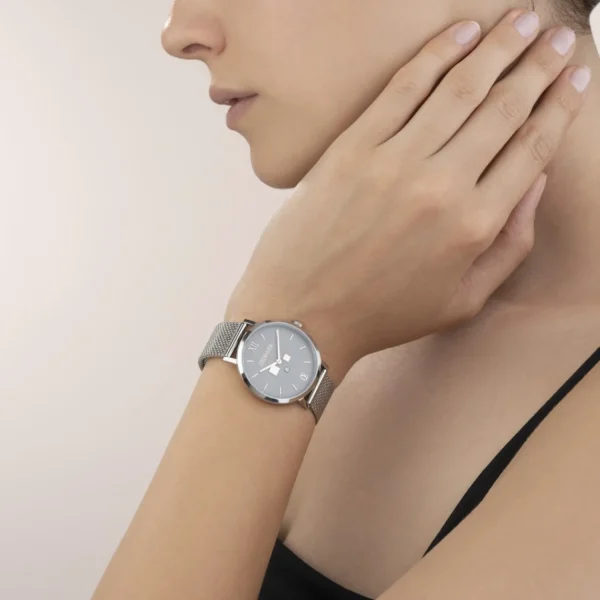 Watch Round Cool Grey Milanese Stainless Steel | COEUR DE LION Fashion