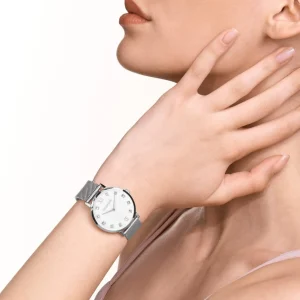 Watch Round Mother-Of-Pearl Milanaise Stainless Steel Silver | COEUR DE LION Outlet