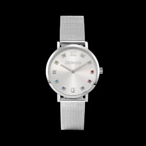 Watch Round Silver Sunray Milanese Stainless Steel | COEUR DE LION Shop