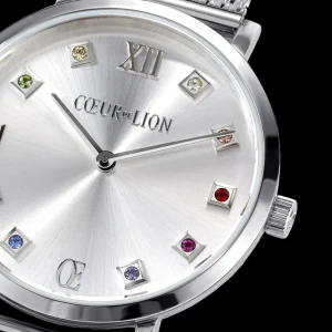 Watch Round Silver Sunray Milanese Stainless Steel | COEUR DE LION Shop