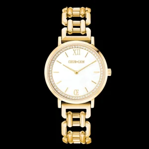 Watch Round Sparkling Mother-Of-Pearl Statement | COEUR DE LION Clearance