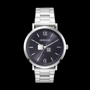 Watch Round Statement Unisex Sunray Midnight Blue Stainless Steel Frosted Silver | COEUR DE LION Online